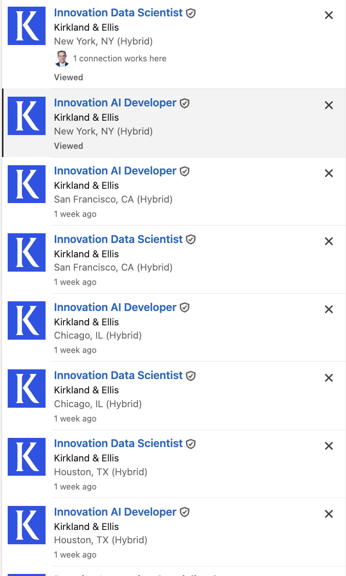 Kirkland & Ellis AI job listings