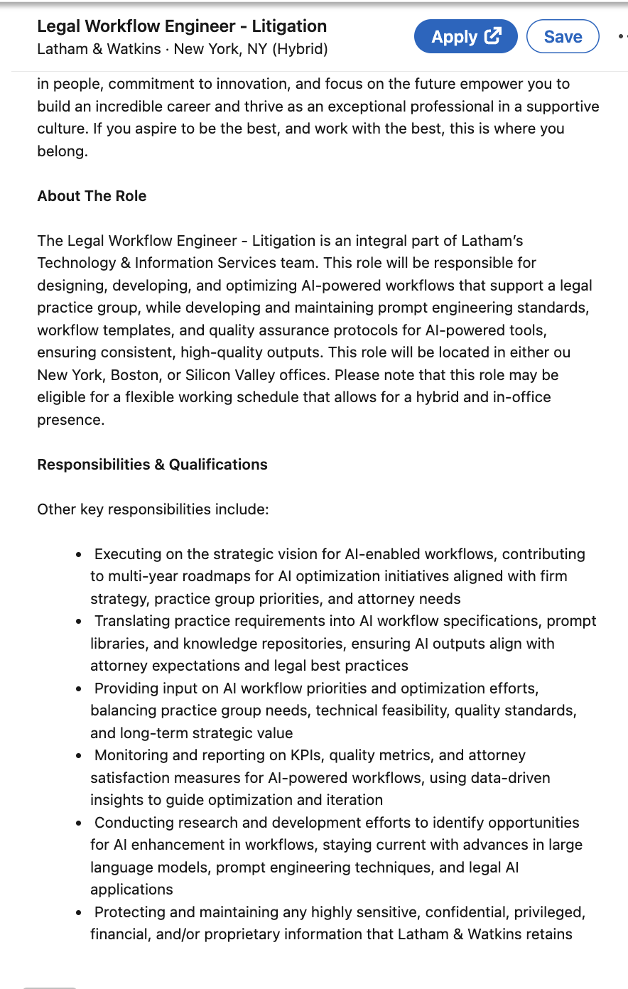 Latham Legal Workflow Engineer